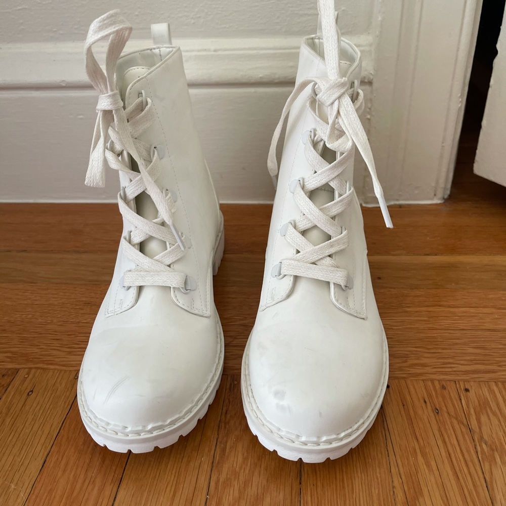 White Combat Boots